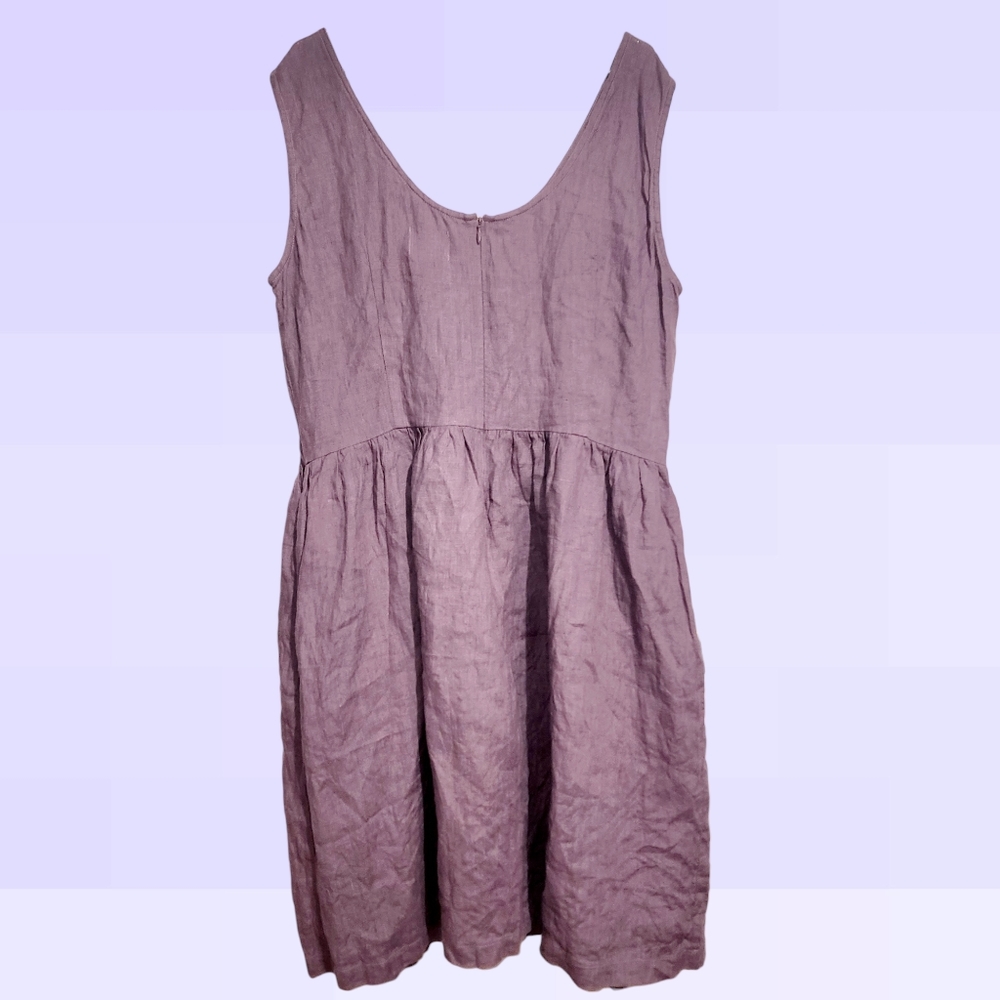 OFFON Handmade Linen Dress in Plum